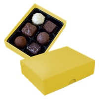 Chocolate box with 6 assorted chocolates and truffles C-0789_006 (Yellow)