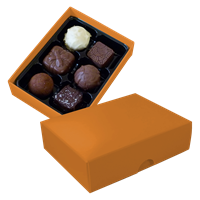 Chocolate box with 6 assorted chocolates and truffles C-0789_007 (Orange)