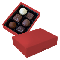 Chocolate box with 6 assorted chocolates and truffles C-0789_008 (Red)