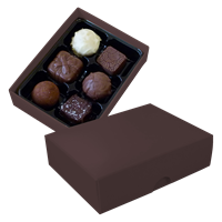 Chocolate box with 6 assorted chocolates and truffles C-0789_011 (Brown)