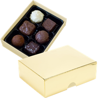 Chocolate box with 6 assorted chocolates and truffles C-0789_031 (Gold)