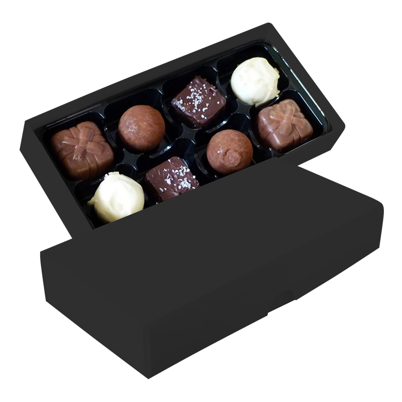 Chocolate box with 8 assorted chocolates and truffles C-0793_001 (Black)