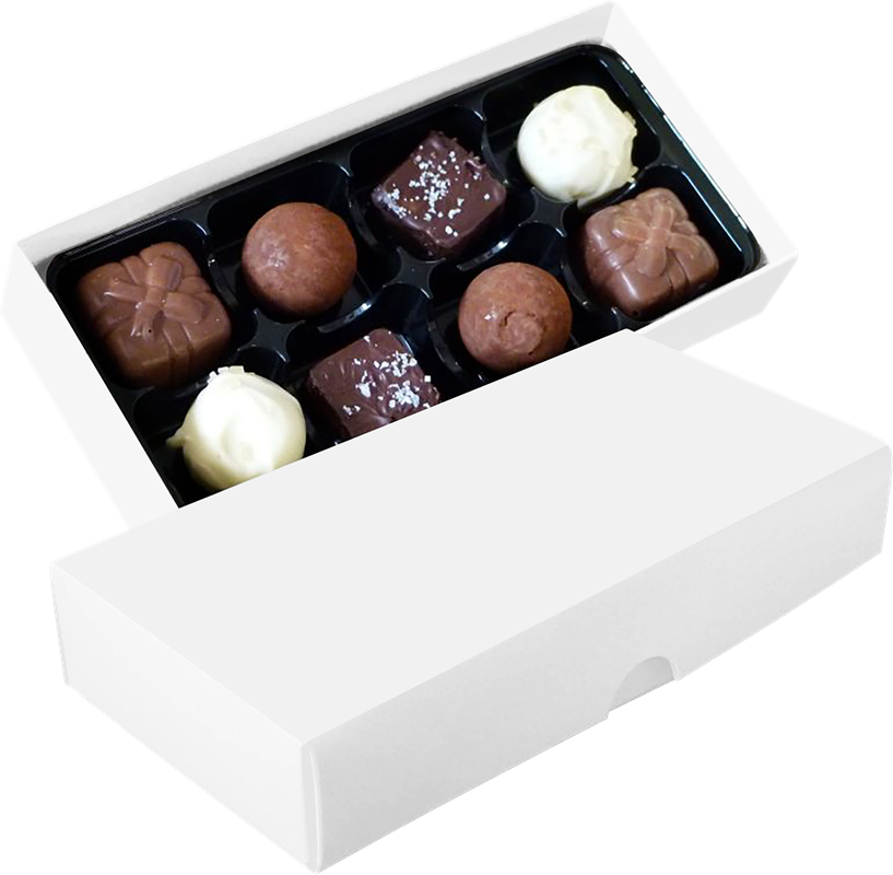 Chocolate box with 8 assorted chocolates and truffles C-0793_002 (White)