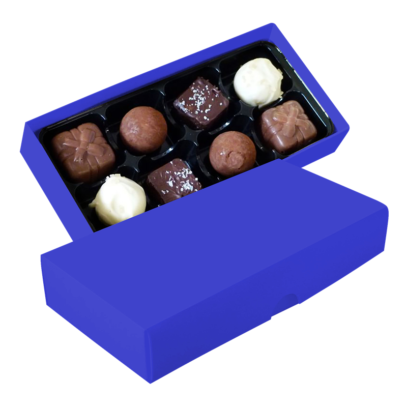 Chocolate box with 8 assorted chocolates and truffles C-0793_005 (Blue)
