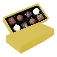 Chocolate box with 8 assorted chocolates and truffles C-0793_006 (Yellow)