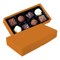 Chocolate box with 8 assorted chocolates and truffles C-0793_007 (Orange)