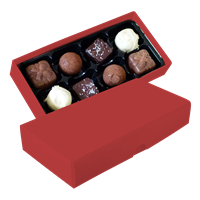 Chocolate box with 8 assorted chocolates and truffles C-0793_008 (Red)