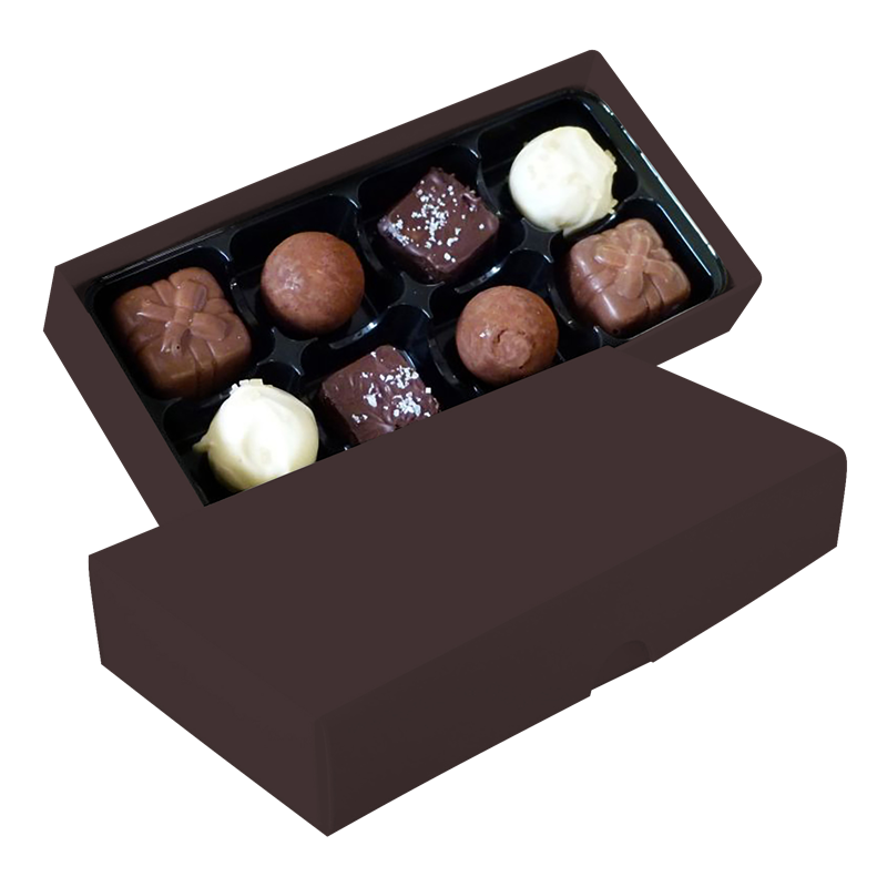 Chocolate box with 8 assorted chocolates and truffles C-0793_011 (Brown)