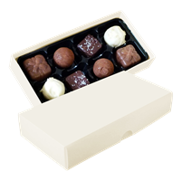 Chocolate box with 8 assorted chocolates and truffles C-0793_030 (Cream)