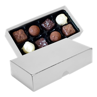 Chocolate box with 8 assorted chocolates and truffles C-0793_032 (Silver)
