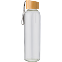 Glass and bamboo bottle (600 ml) 662808_011 (Brown)
