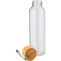 Glass and bamboo bottle (600 ml) 662808_011 (Brown)
