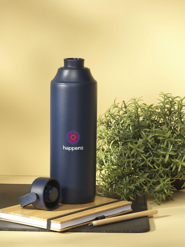 Recycled stainless steel double walled bottle (600ml) 262502_005 (Blue)