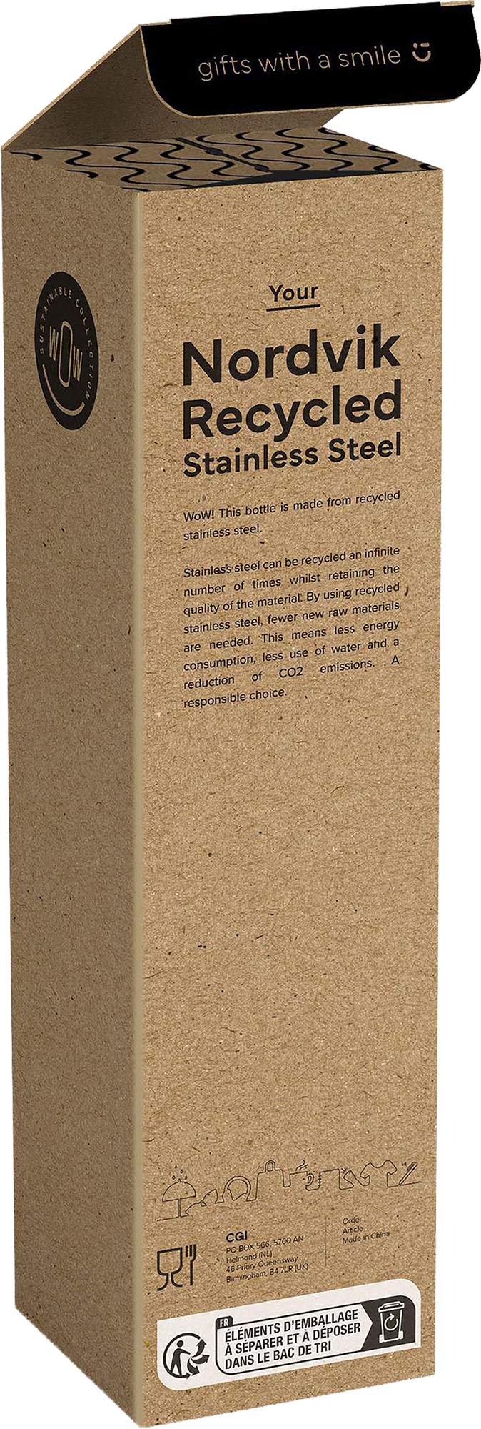 Picture of Double walled recycled stainless steel bottle (750ml)