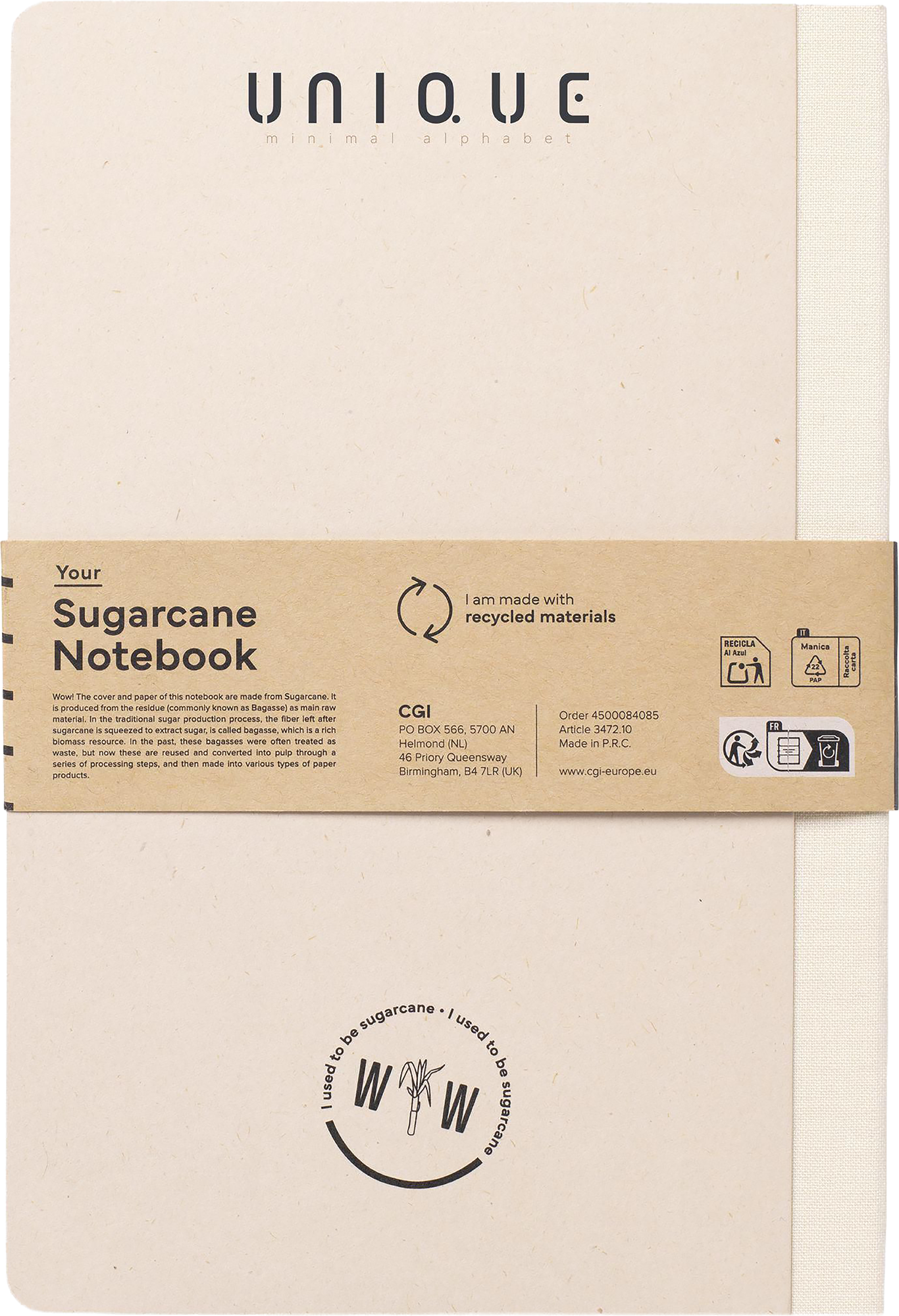 Picture of Sugarcane notebook (approx. A5)