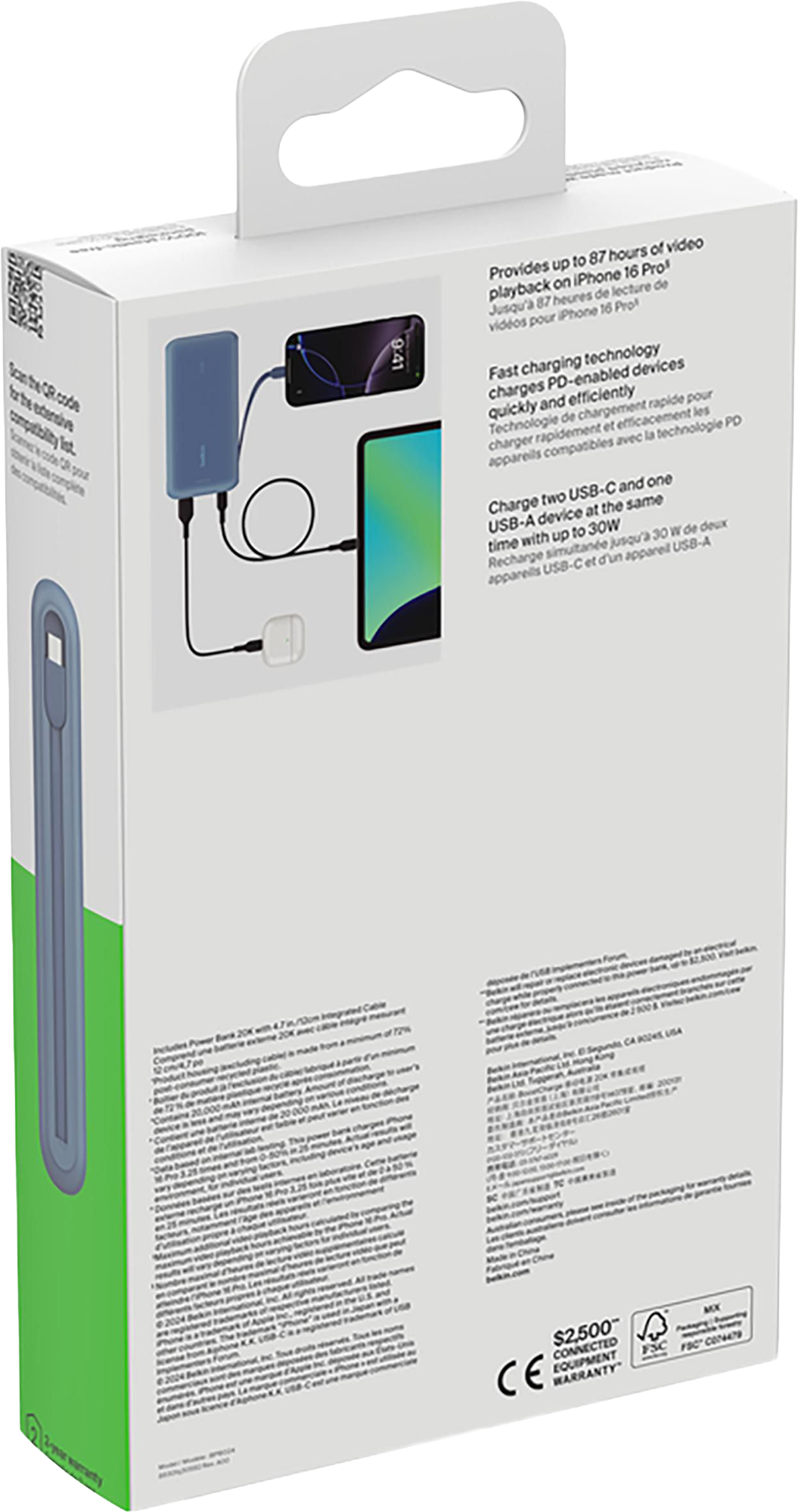 Picture of Belkin power bank with integrated cable (20,000mah)