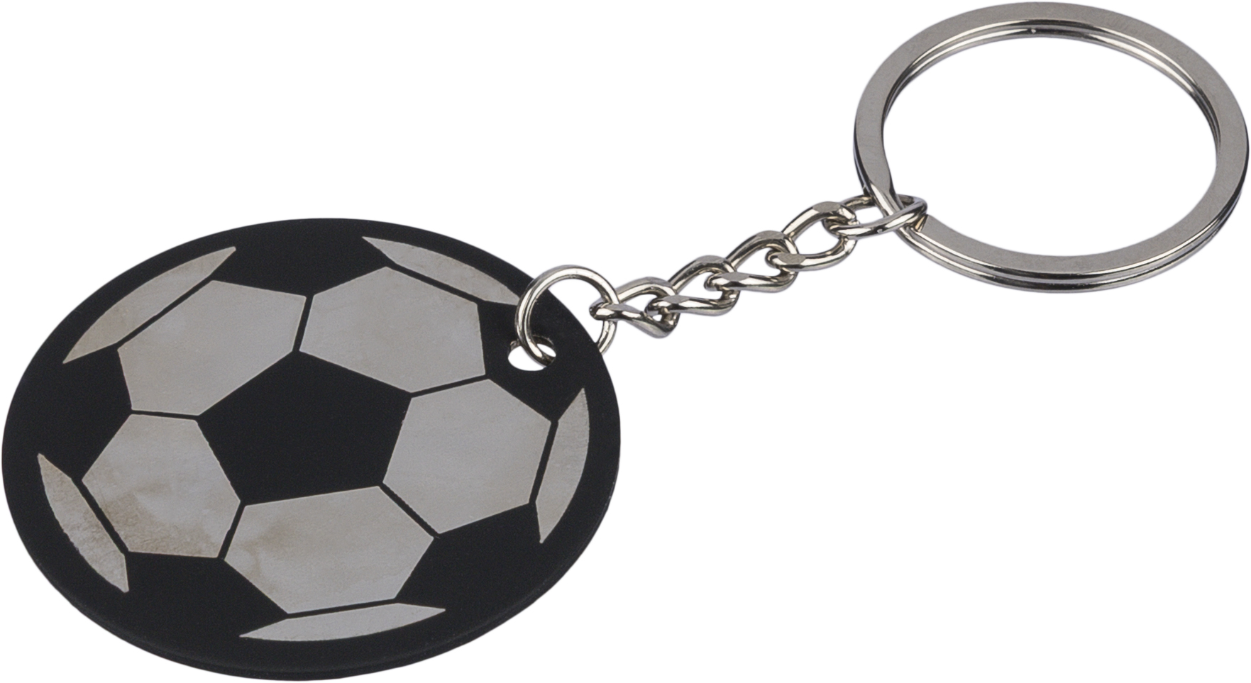 Recycled stainless steel football keyring