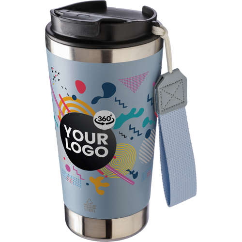 Recycled steel double walled travel mug (500ml)