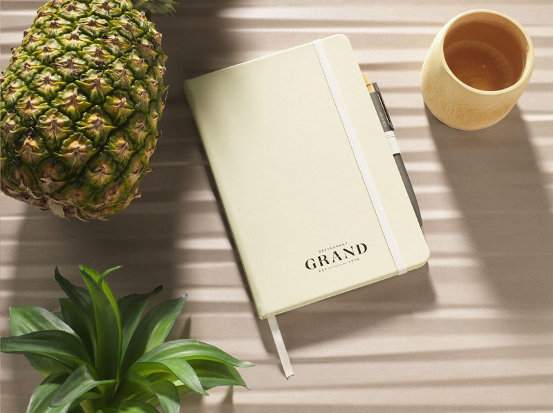 Pineapple paper notebook (approx. A5) 265127_357 (Beige)