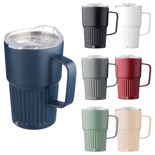 Recycled stainless steel double walled travel mug (450ml)