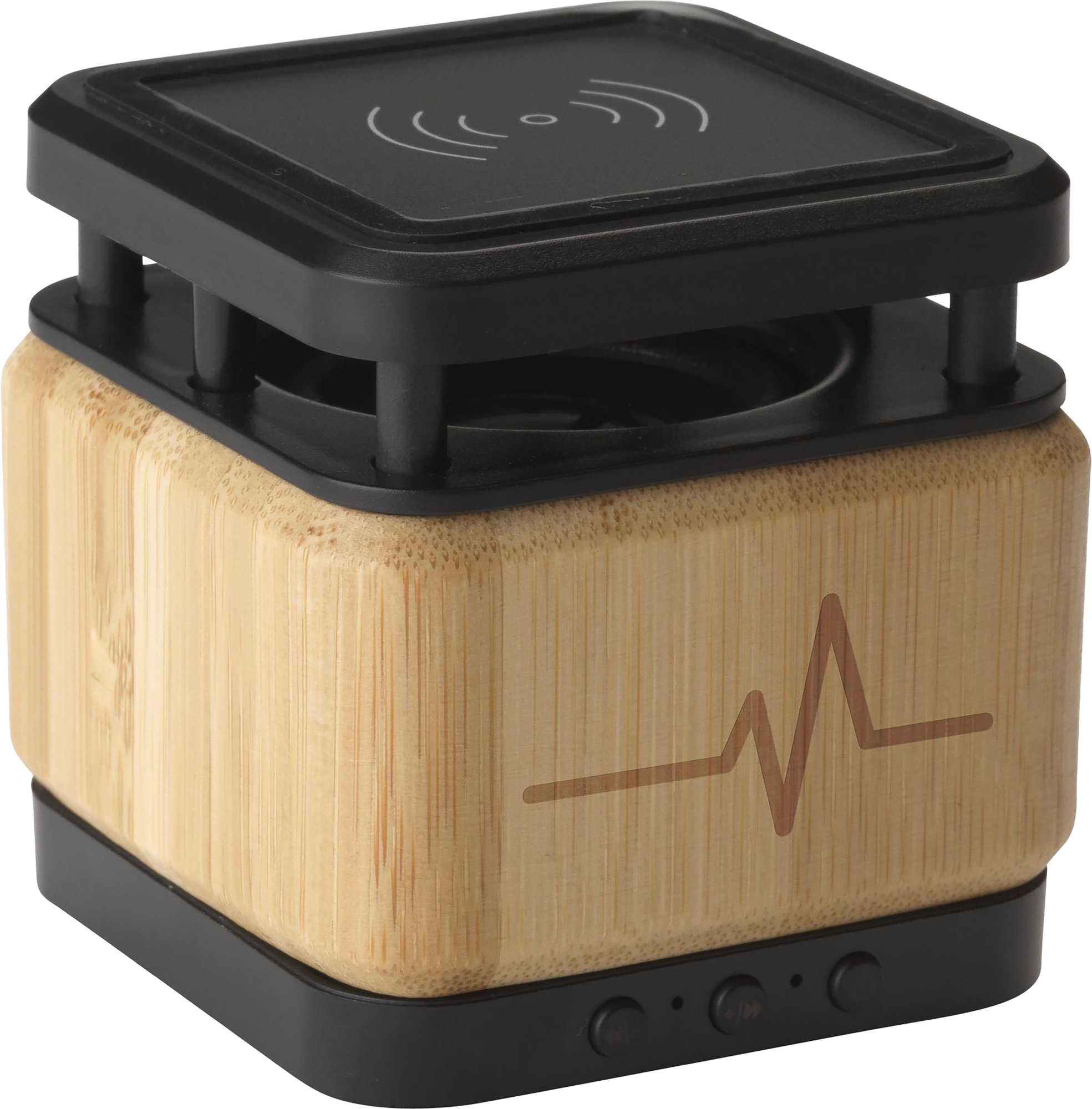 Picture of Bamboo block speaker with wireless charger