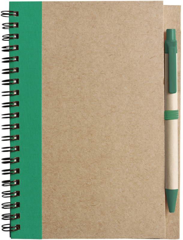 Cardboard notebook with ballpen 2715_004 (Green)