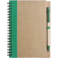 Cardboard notebook with ballpen 2715_004 (Green)