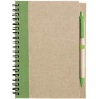 Cardboard notebook with ballpen 2715_029 (Light green)