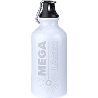 Aluminium bottle with carabiner (400ml) Single walled 7552_002 (White)