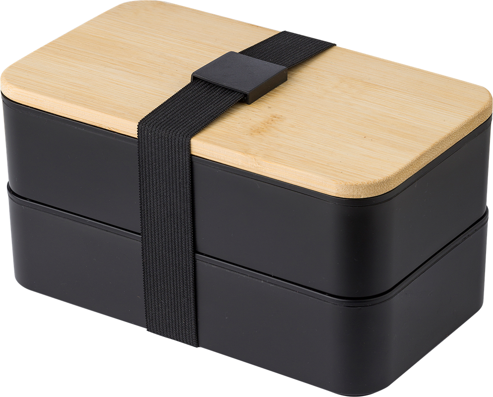 966040 - Double lunch box with Bamboo lid | Impression Europe