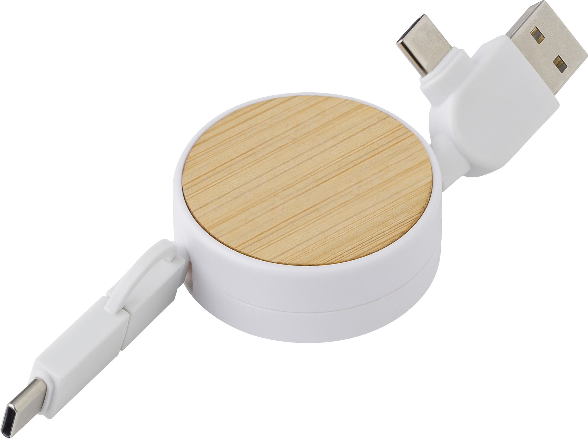 976586 - Bamboo extendable charging cable | Impression Europe