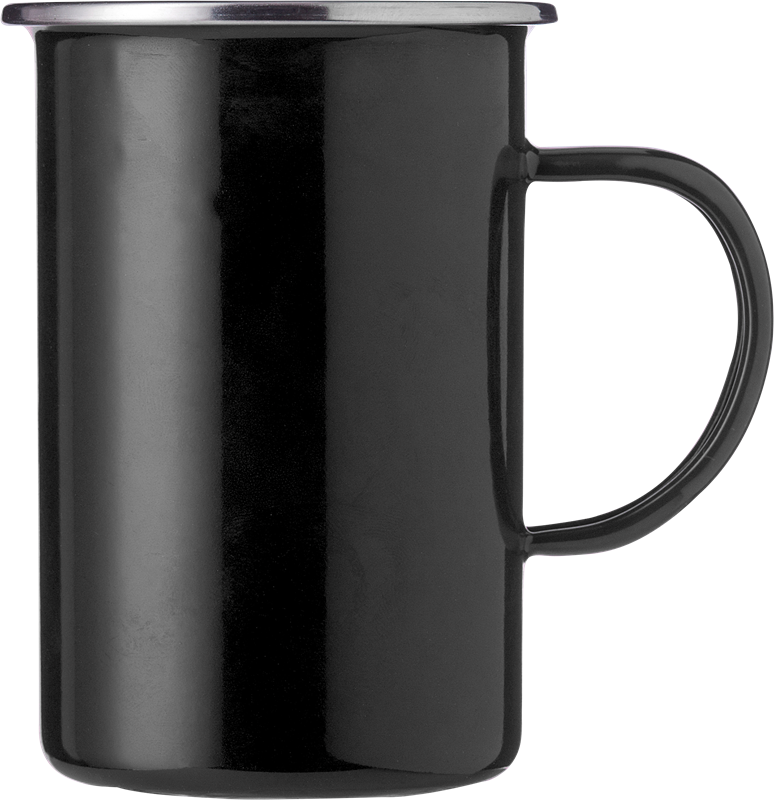 Enamelled steel mug (550ml) 1014857_001 (Black)