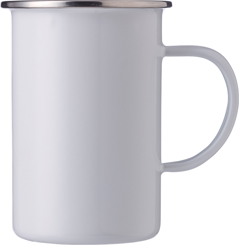 Enamelled steel mug (550ml) 1014857_002 (White)