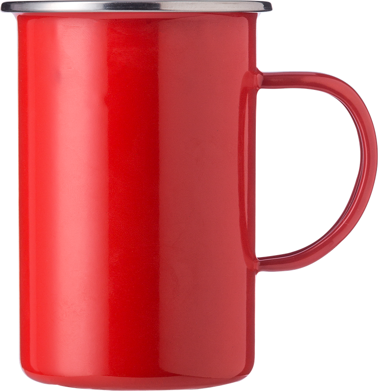 Enamelled steel mug (550ml) 1014857_008 (Red)