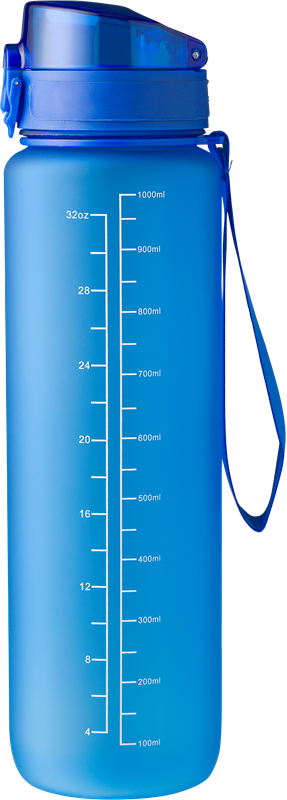 RPET bottle with time markings (1000ml) 1015136_023 (Cobalt blue)