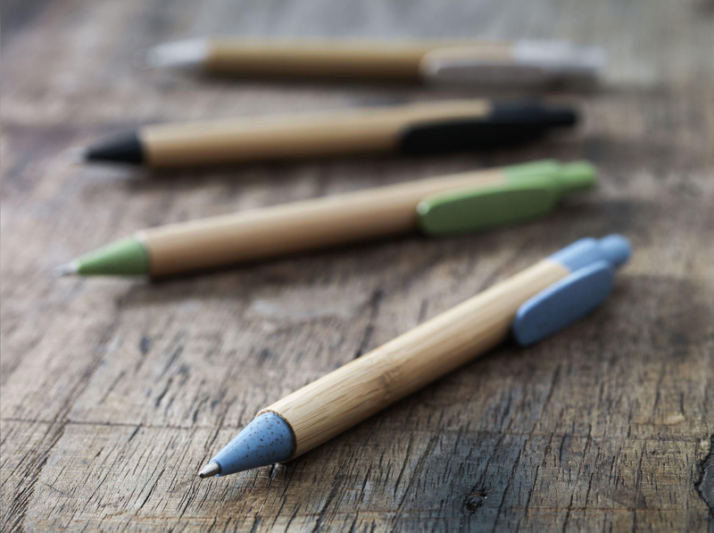 Bamboo wheat straw ballpoint pen 262492_018 (Light blue)