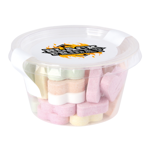 Eco sweet tub with fruit heart sweets