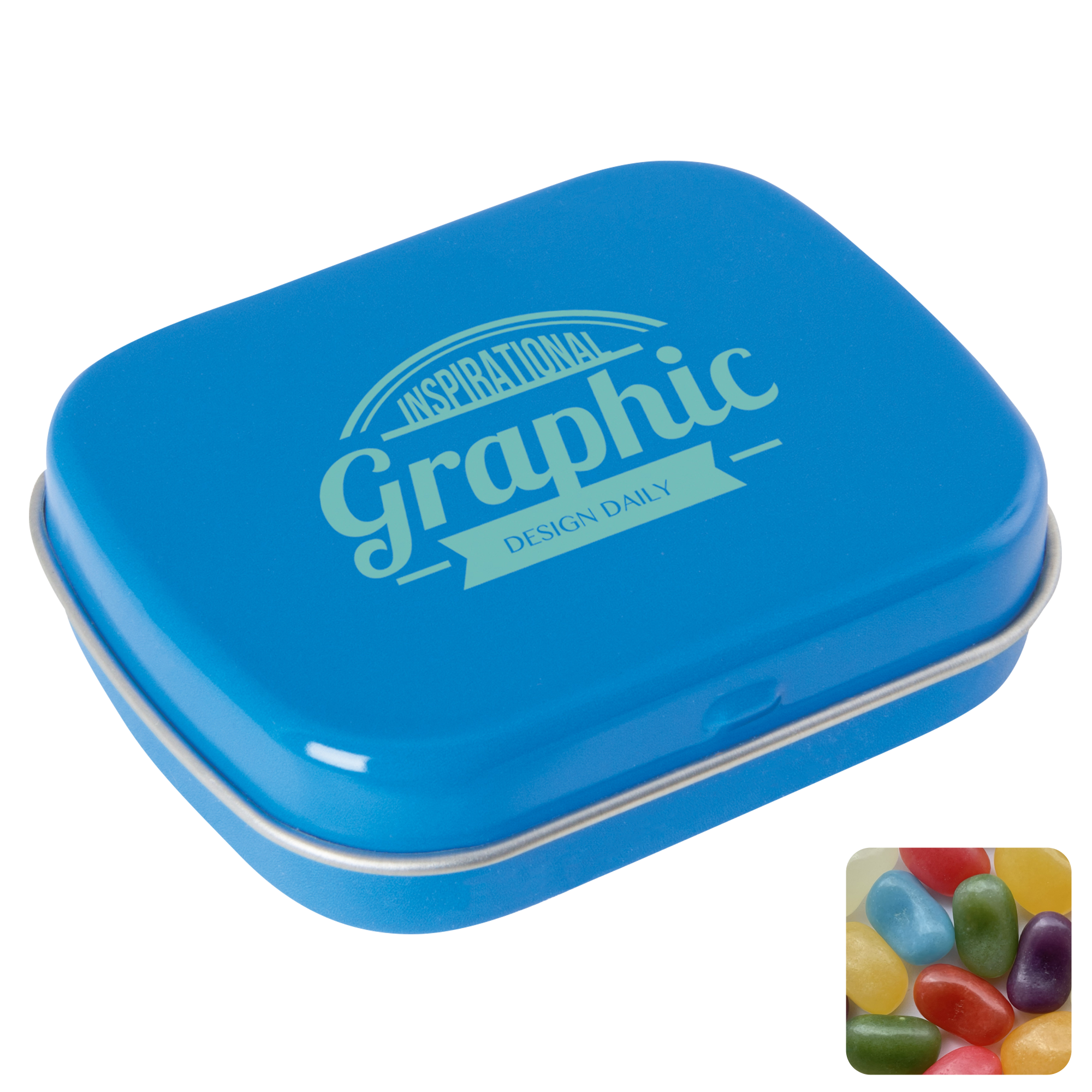 Picture of Flat hinged tin with jelly beans