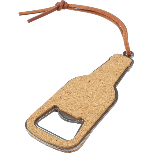 Cork bottle opener keyring