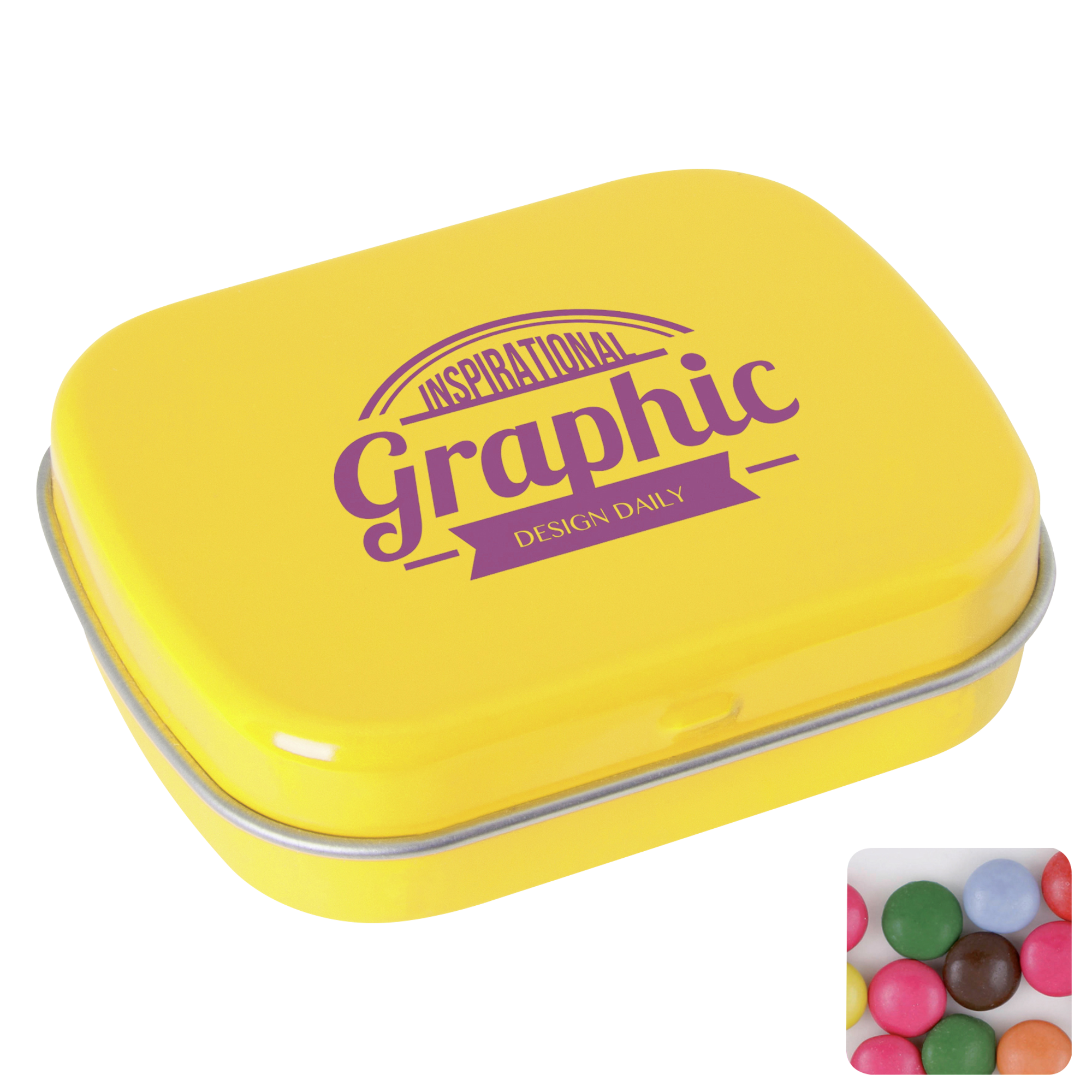 Picture of Flat hinged tin with choco's