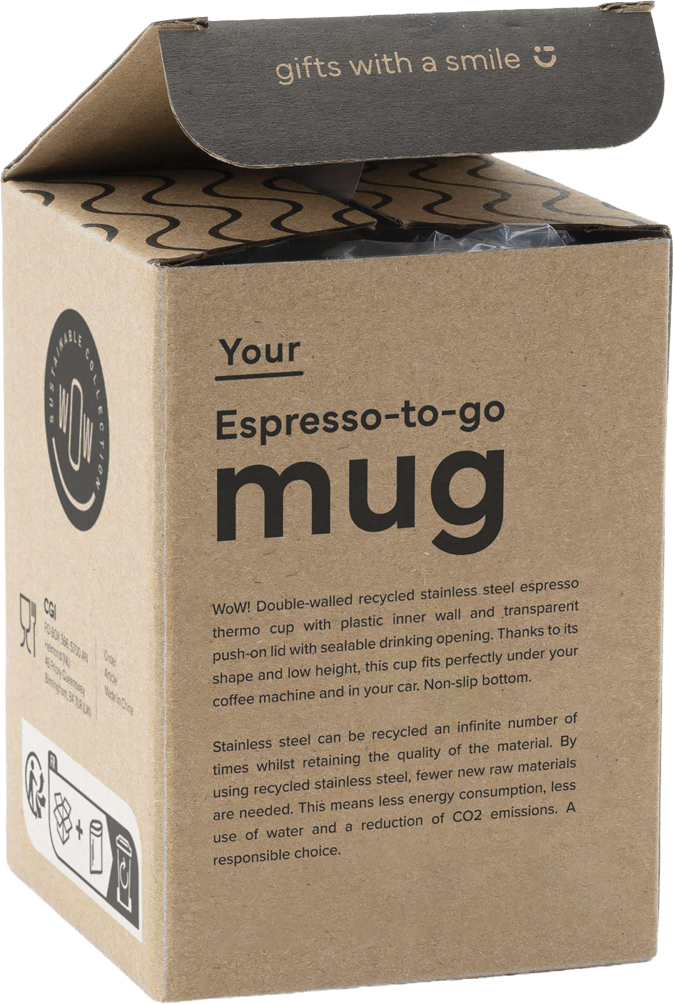 Picture of Recycled double walled steel mug (170ml)