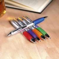Silver ballpen with coloured grip 262112_005 (Blue)