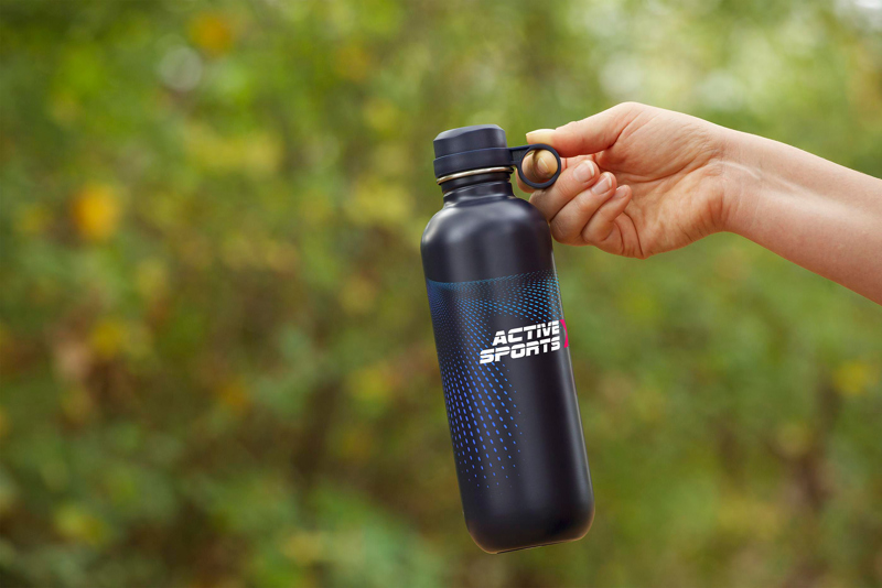 Recycled stainless steel single walled bottle (750ml)  263041_215 (Blue/blue)