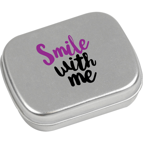 Small flat tin with approx 25g of mints
