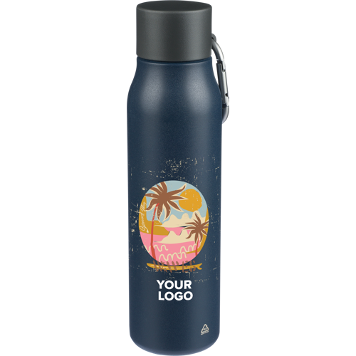Recycled stainless steel double walled bottle (600 ml) - View 1