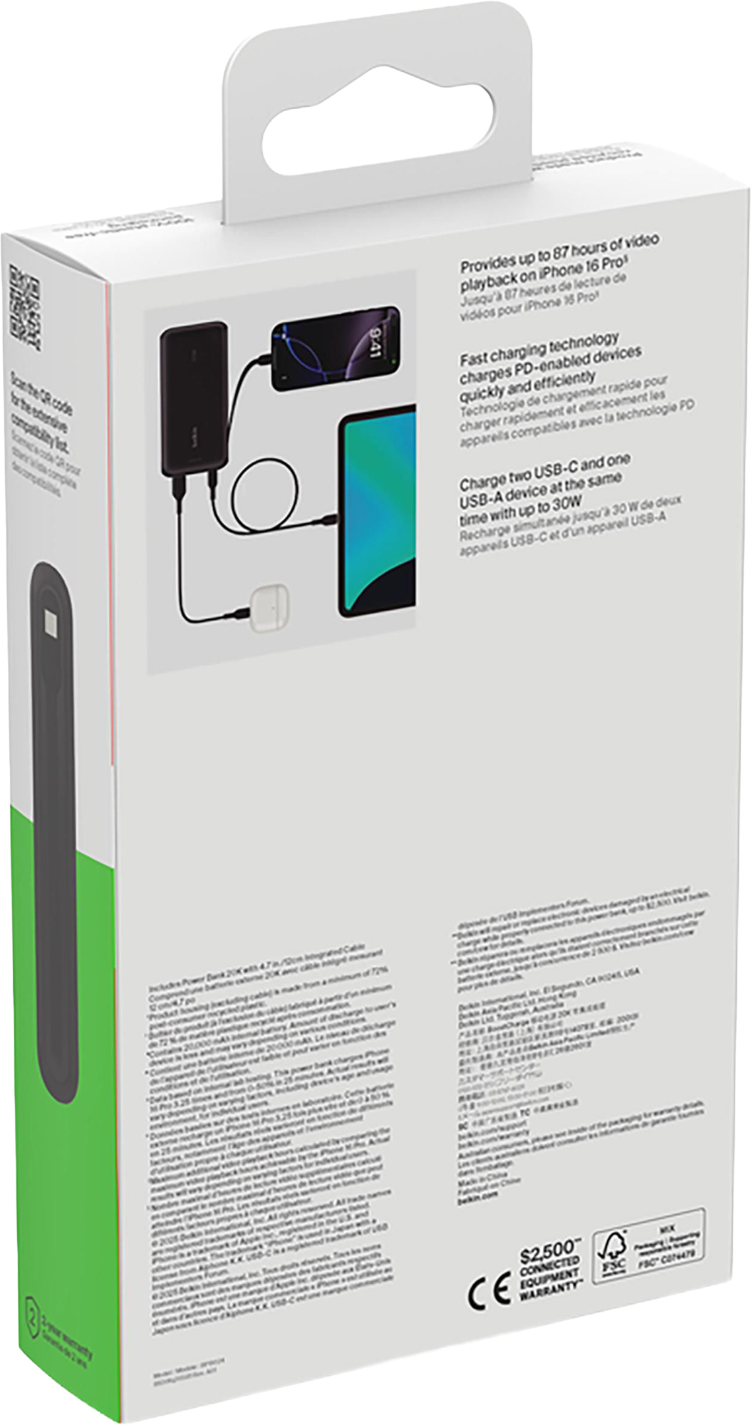Picture of Belkin power bank with integrated cable (20,000mah)