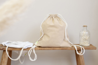 Recycled cotton drawstring bag. (120gsm/3.54oz) 1039470_lif