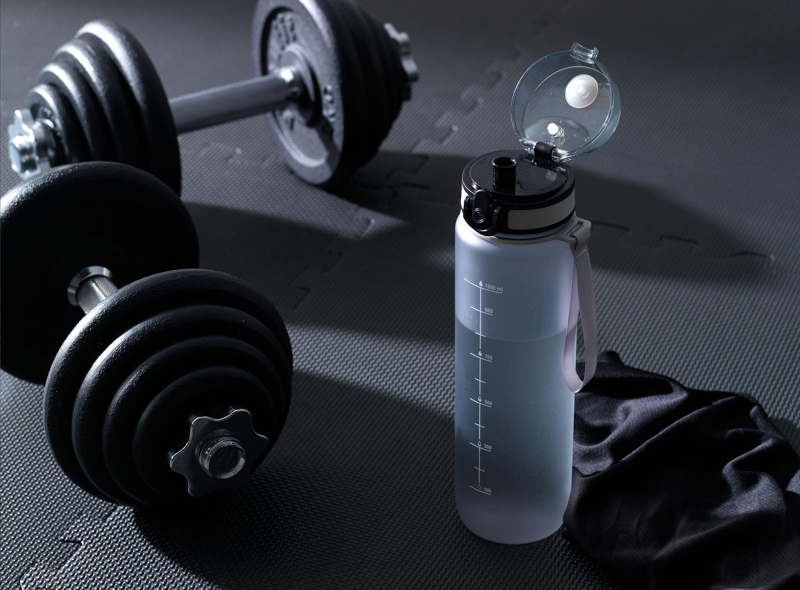 Transparent bottle with measurements (1000ml) 262745_003 (Grey)