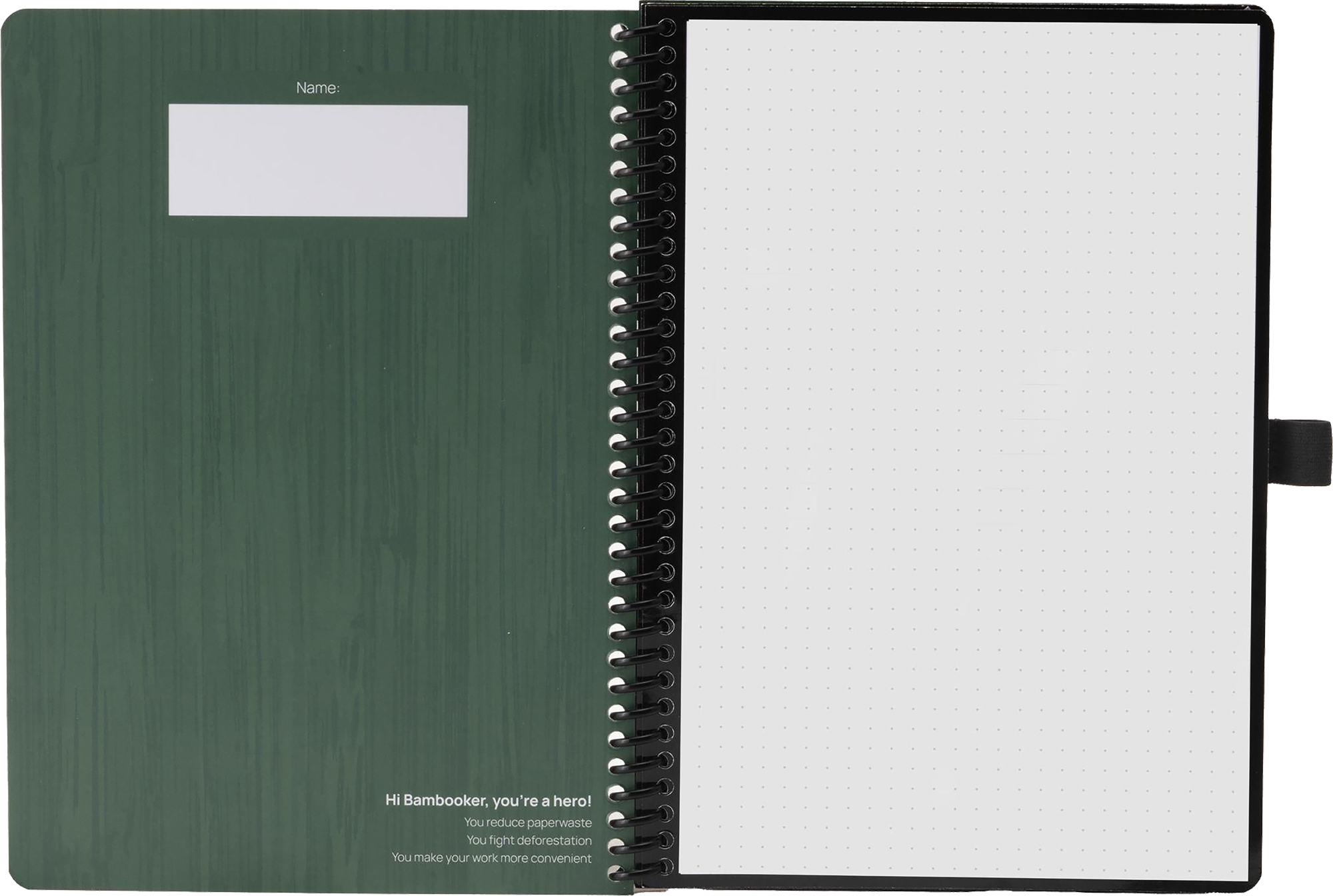 Picture of Bambook notebook with dot grid paper & pen loop (approx. A5)