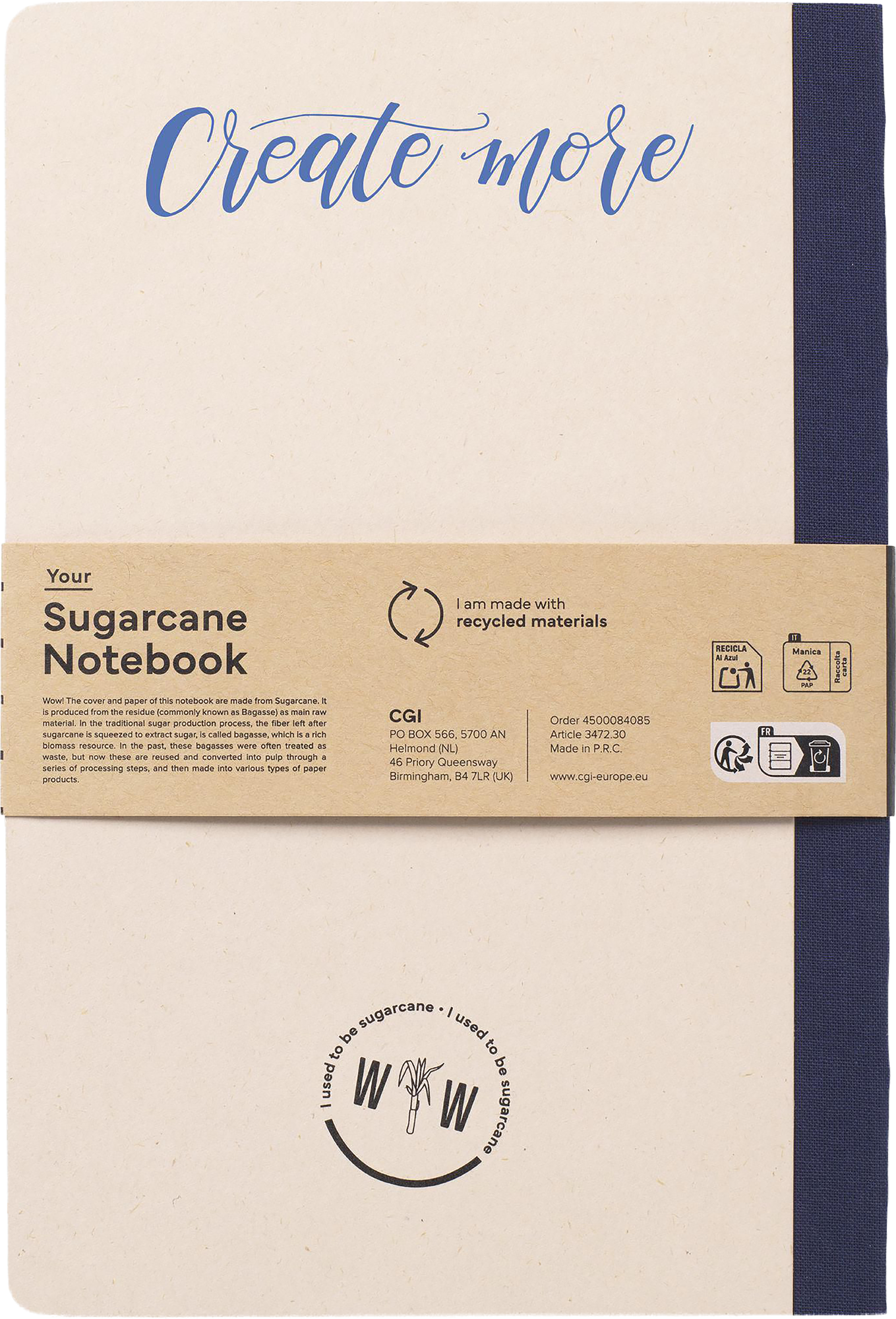 Picture of Sugarcane notebook (approx. A5)